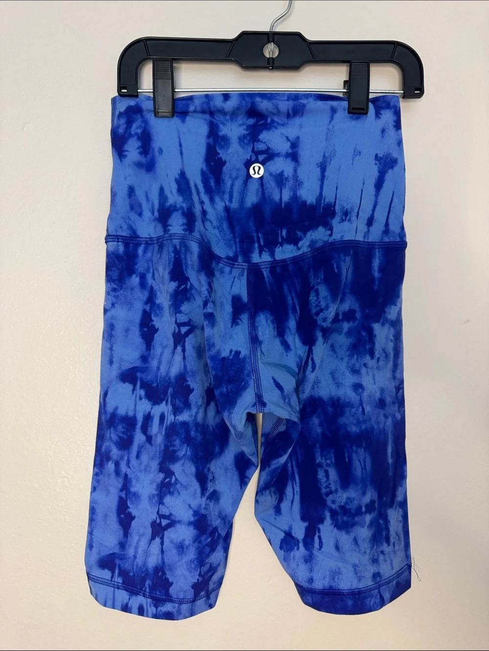 Lululemon Blue Tie-Dye High-Waist Bike Shorts